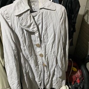 Nine West Light Gray Trench Coat with Front Buttons